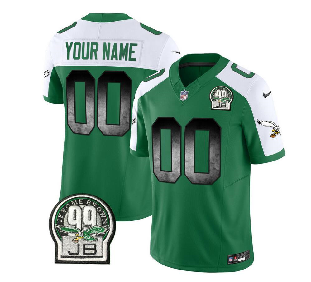 Men's Philadelphia Eagles Active Player Custom Green/White 2023 F.U.S.E. Throwback Vapor Untouchable Limited Football Stitched Jersey